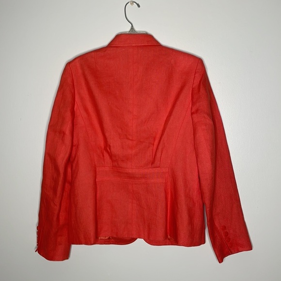 Talbots Irish Linen orange fully lined coastal grandma preppy blazer size 10 - Picture 6 of 8